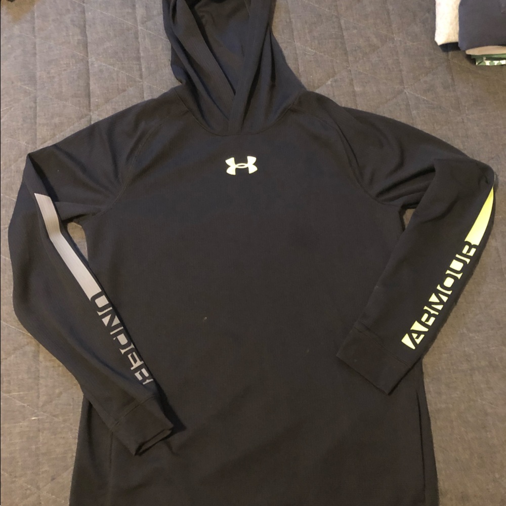 Black Under Armour hoodie.